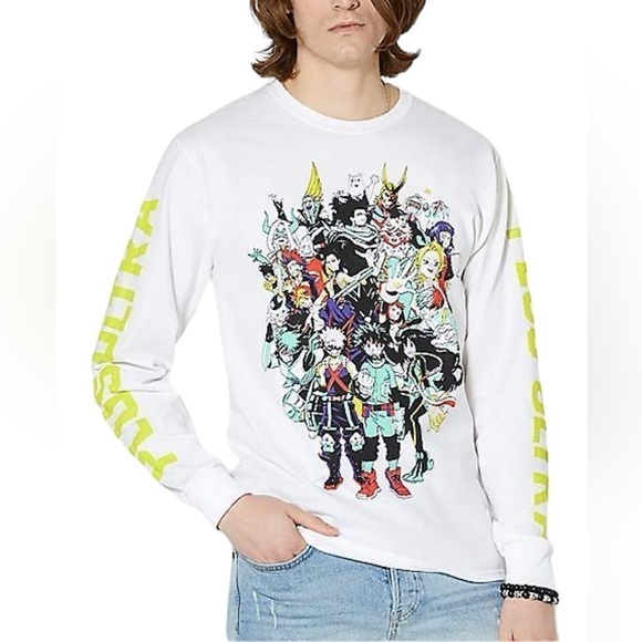 My Hero Academia Characters Anime Long-Sleeve Shirt Size Medium - Picture 1 of 6